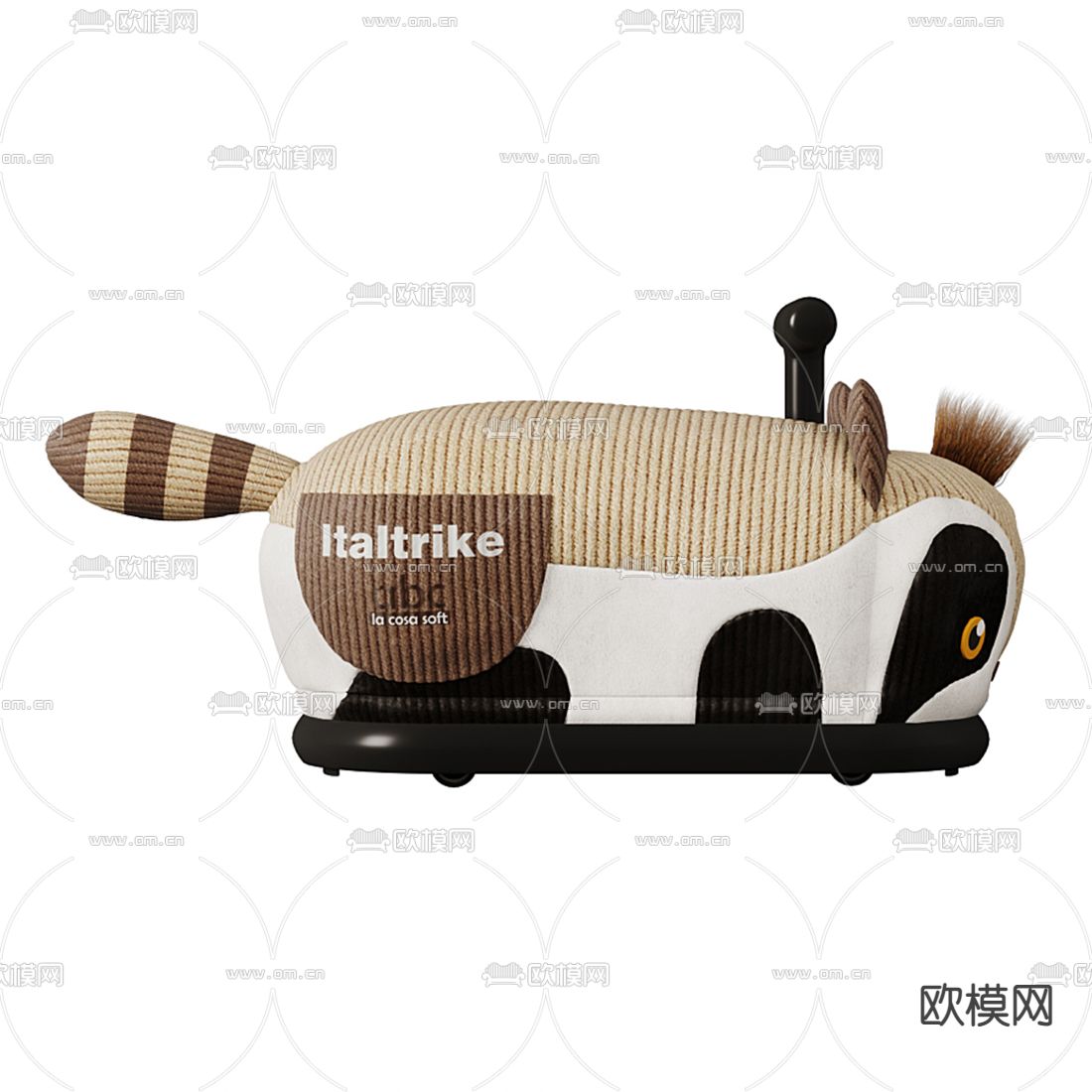 现代儿童玩具浣熊车3d模型