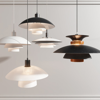 北欧遮罩多层吊灯3d模型