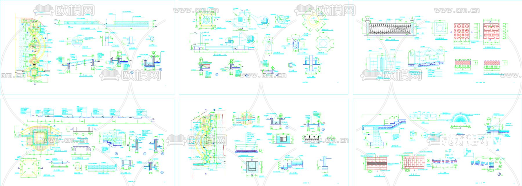 道路绿化cad施工图下载
