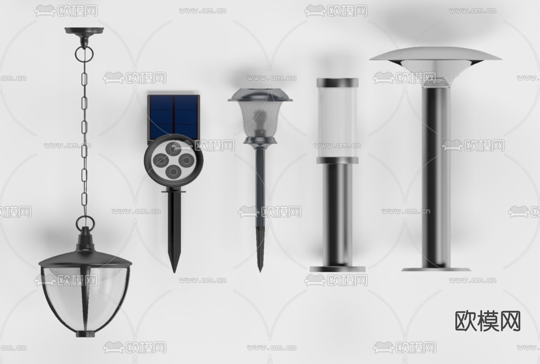 现代户外灯免费3d模型下载