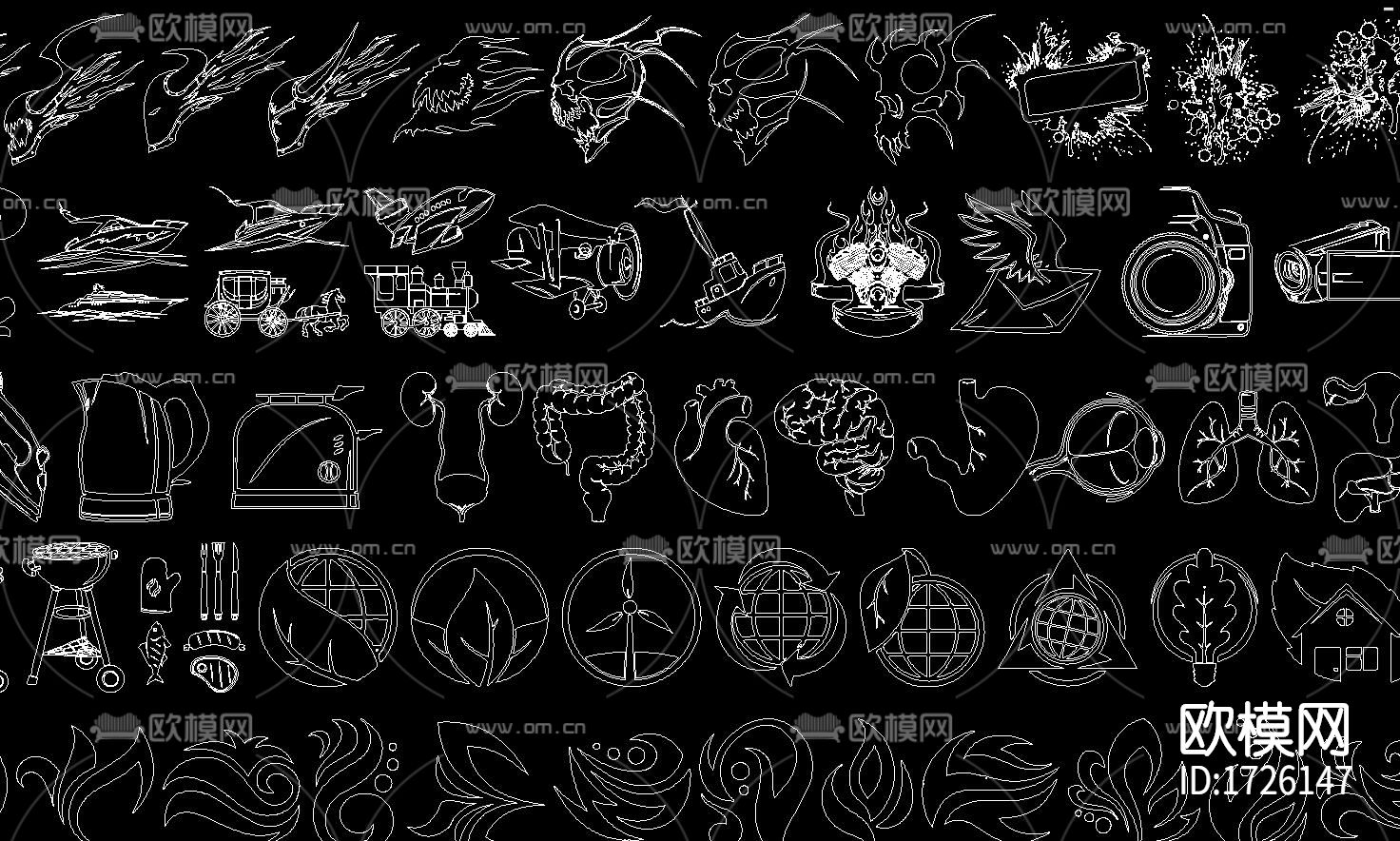 健身人物cad图库下载（渲染图5）