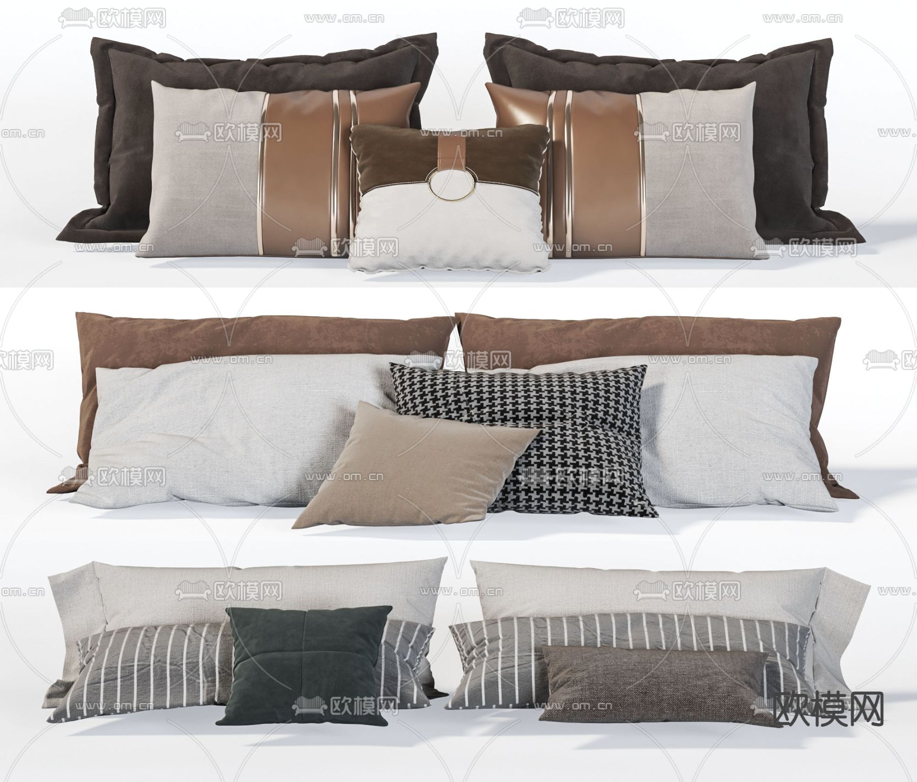 现代靠枕抱枕枕头3d模型下载