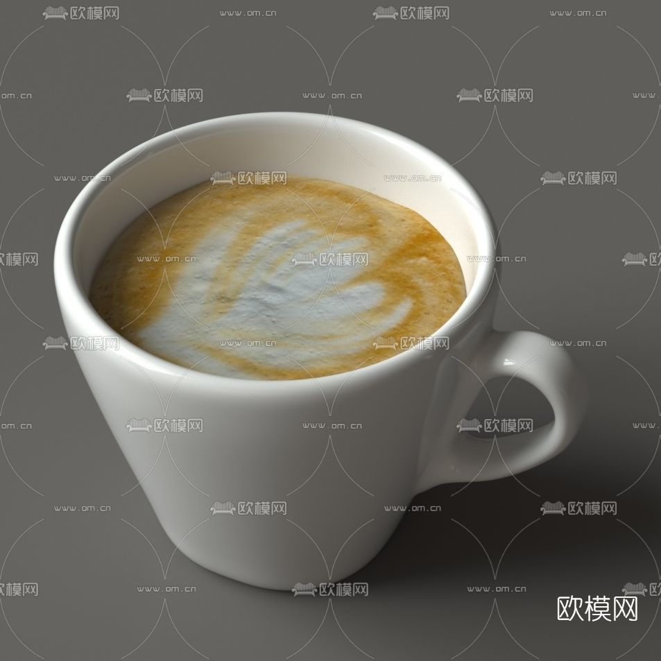 现代咖啡杯免费3d模型下载