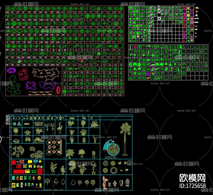 景观植物cad图库下载