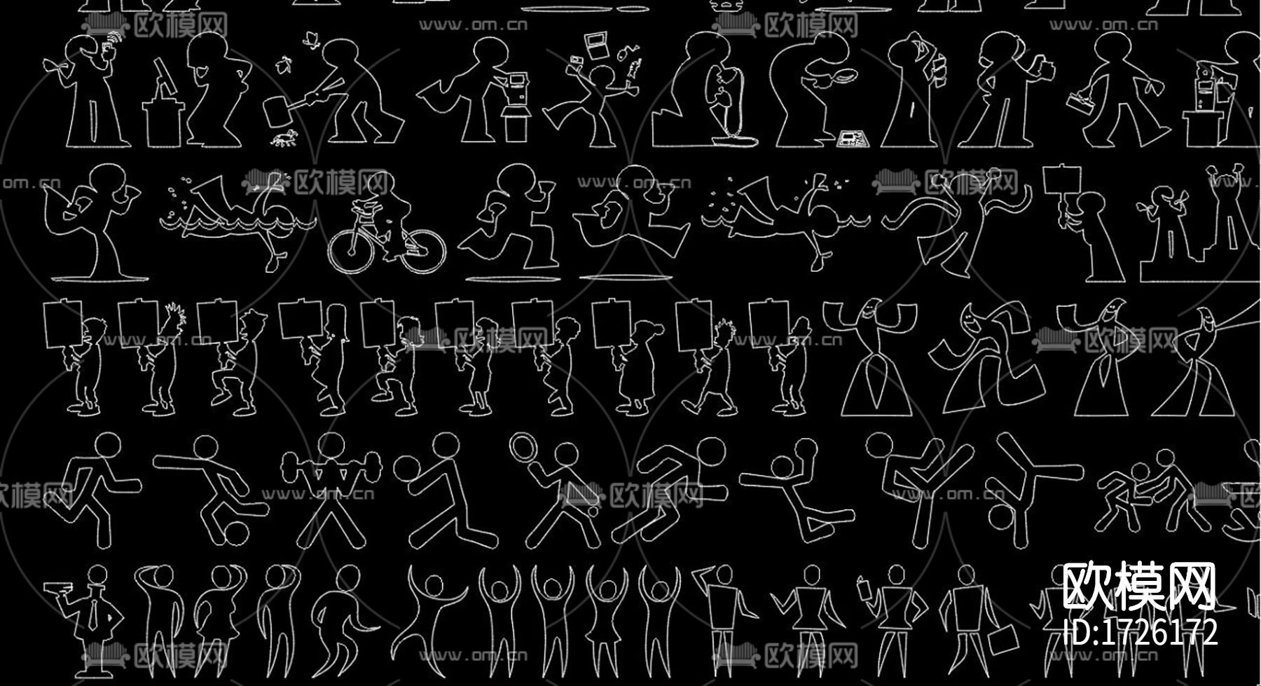 人物运动cad图库下载（渲染图7）