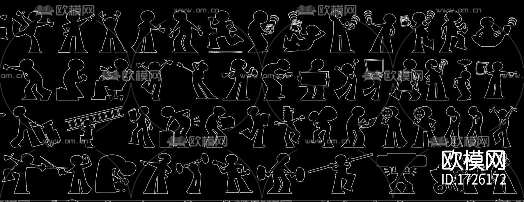 人物运动cad图库下载（渲染图3）