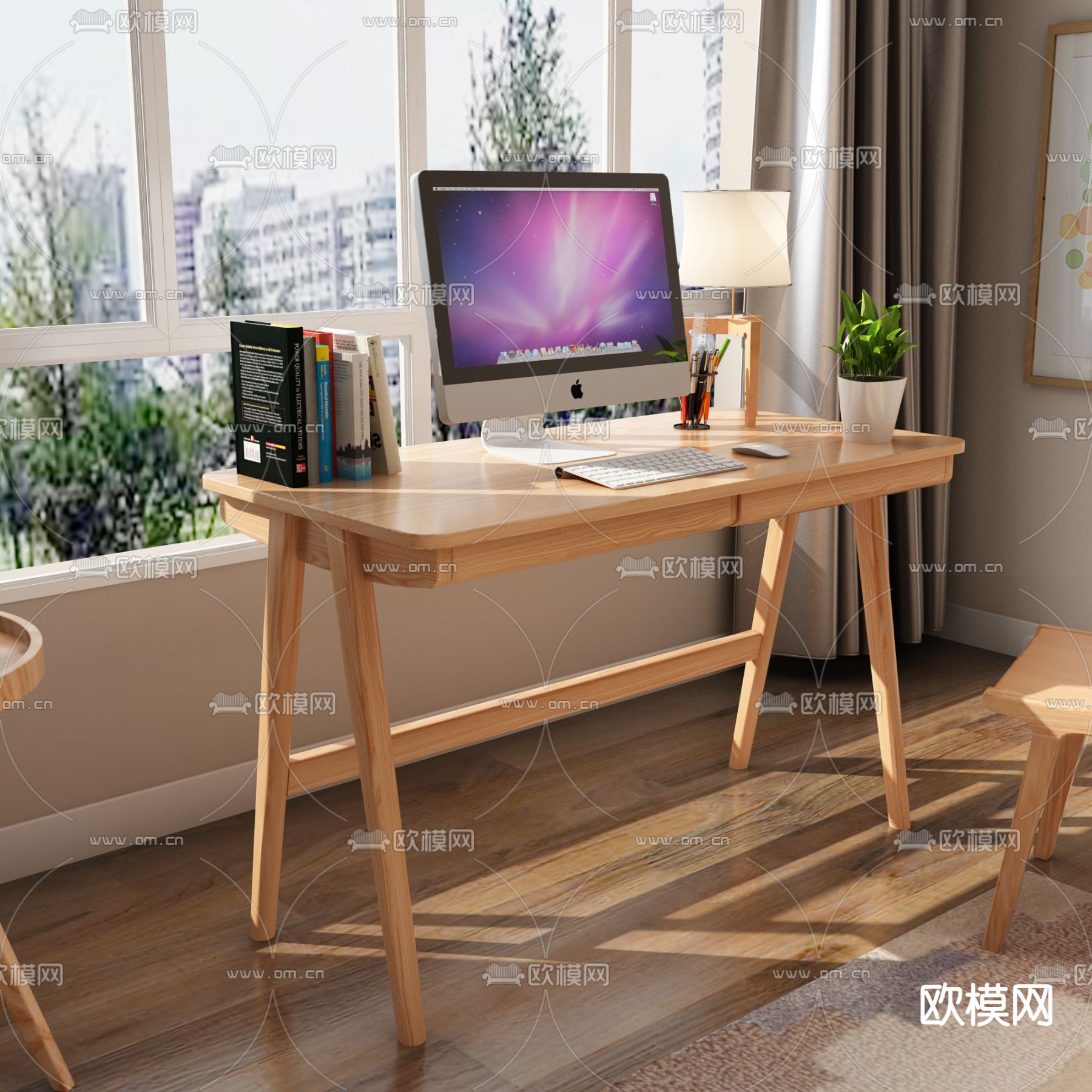 北欧书桌免费3d模型