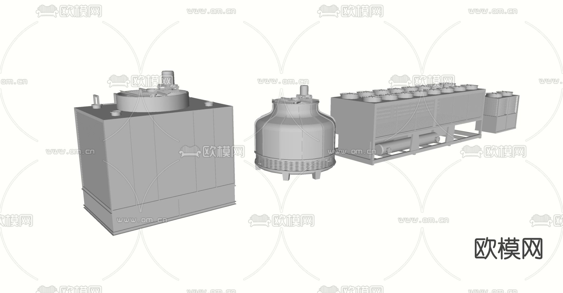 现代机电设备su模型下载（渲染图2）