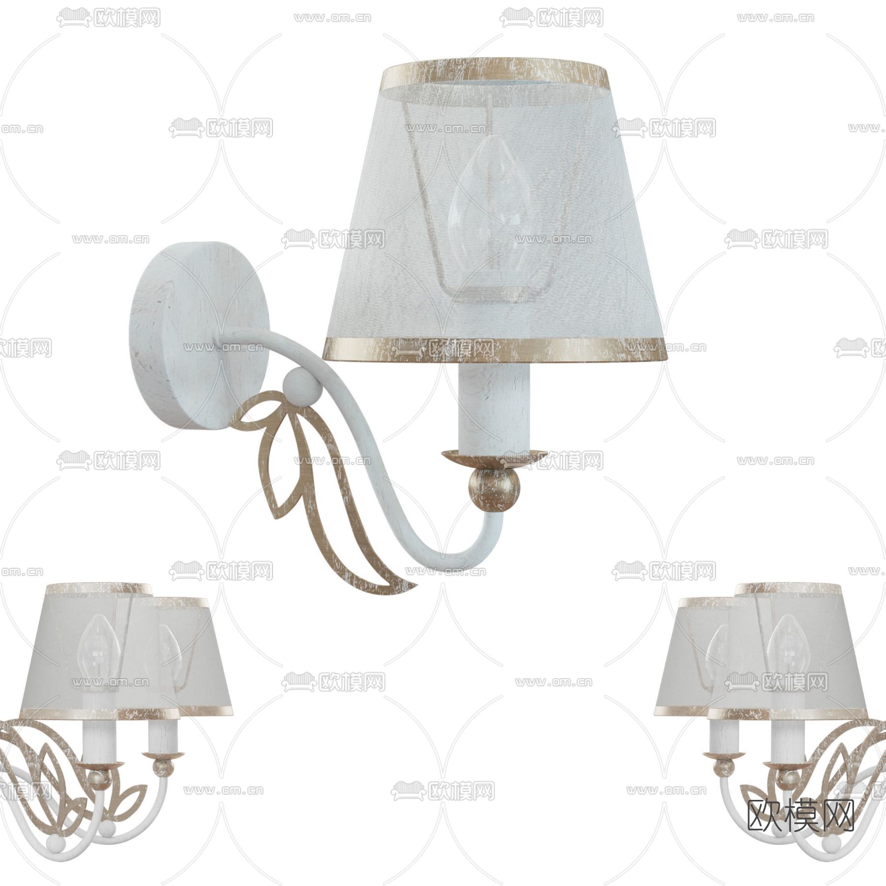 简欧壁灯免费3d模型下载