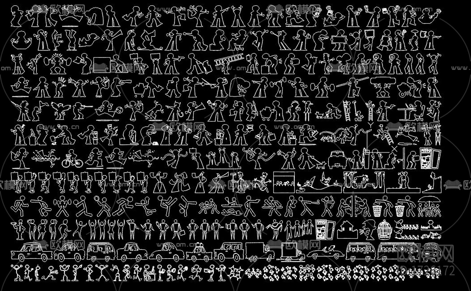 人物运动cad图库下载（渲染图8）