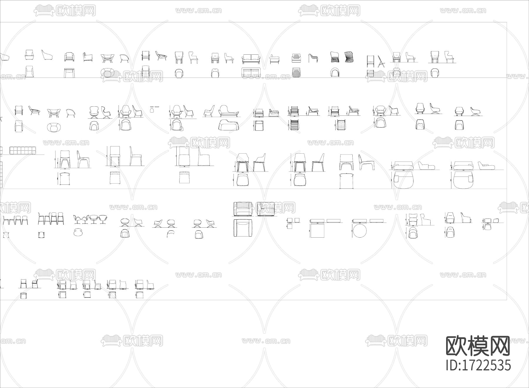 桌椅cad图库下载（渲染图3）