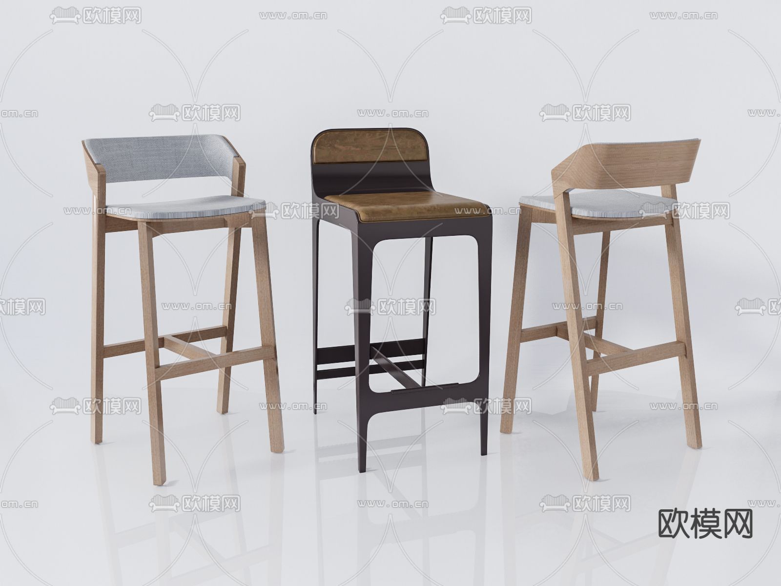现代吧椅吧凳su模型下载（渲染图1）