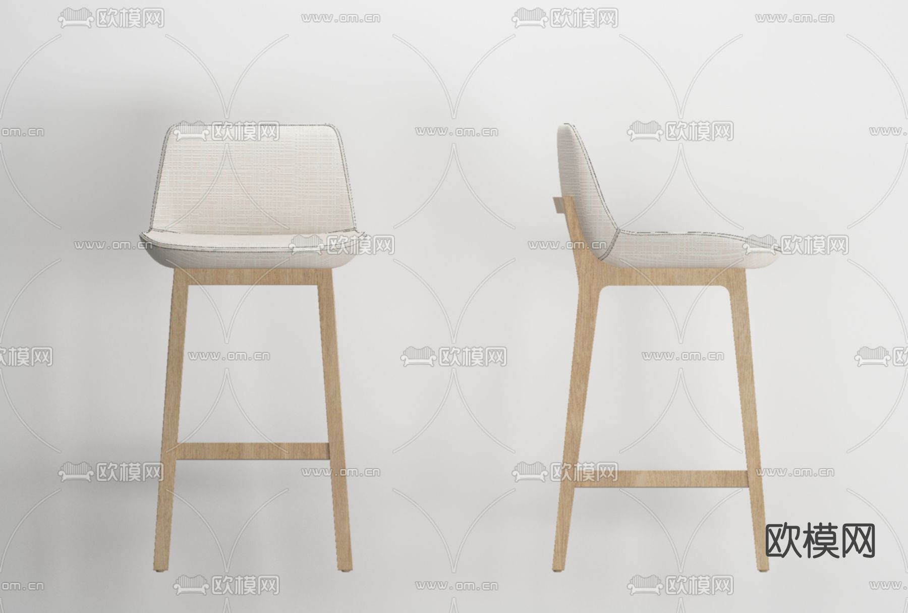 北欧吧台椅免费3d模型