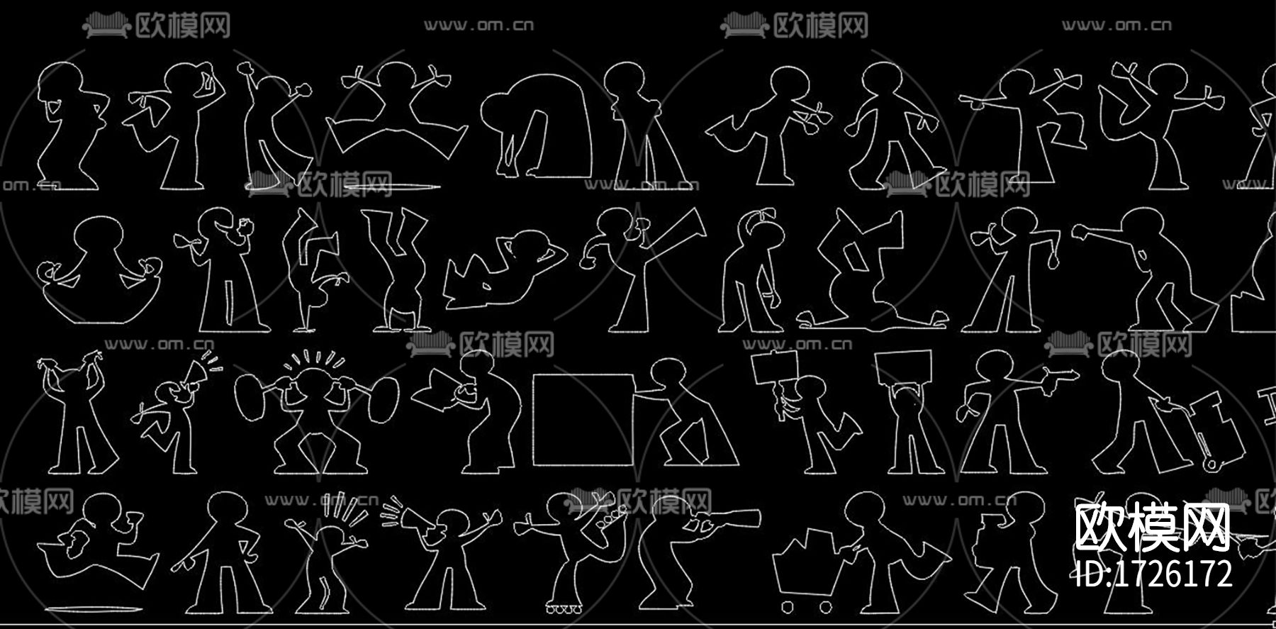 人物运动cad图库下载（渲染图9）