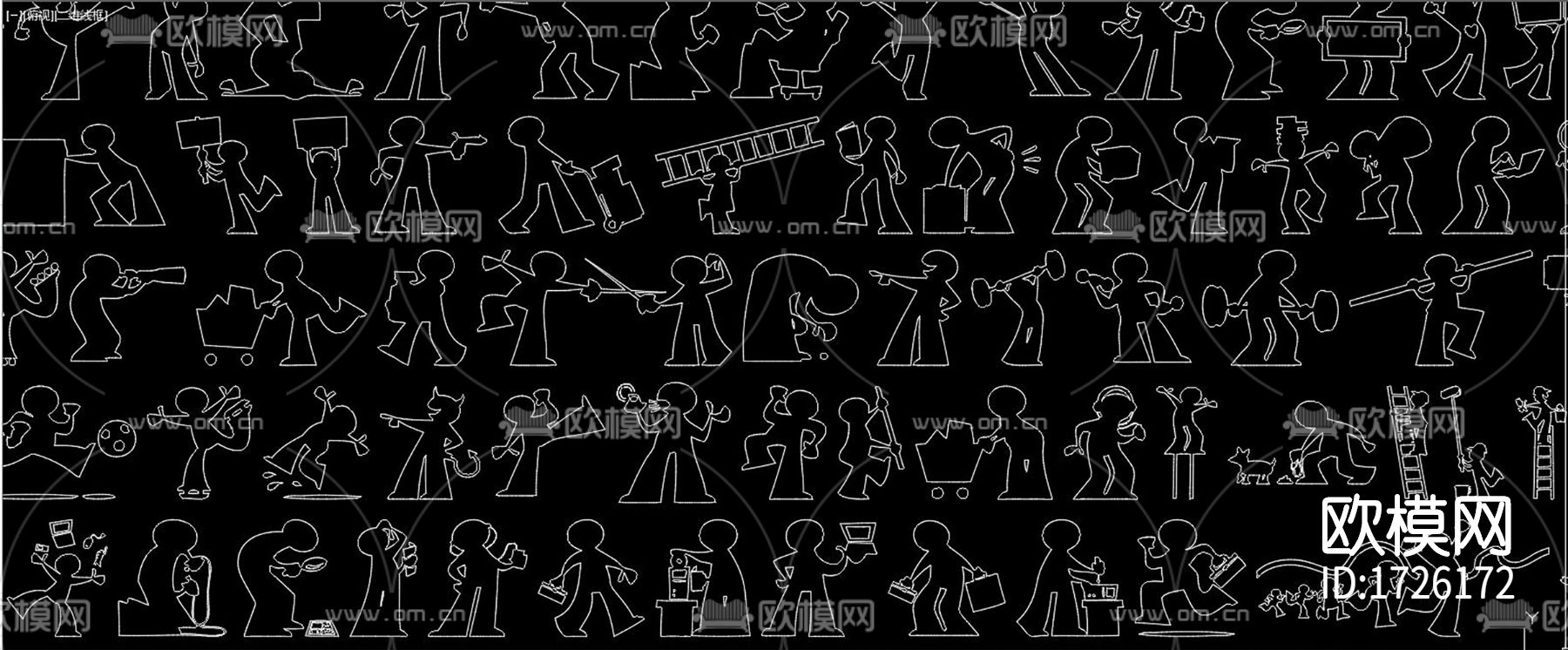 人物运动cad图库下载（渲染图6）