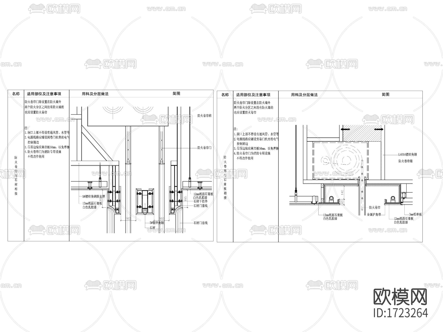 防火卷帘cad节点大样图下载