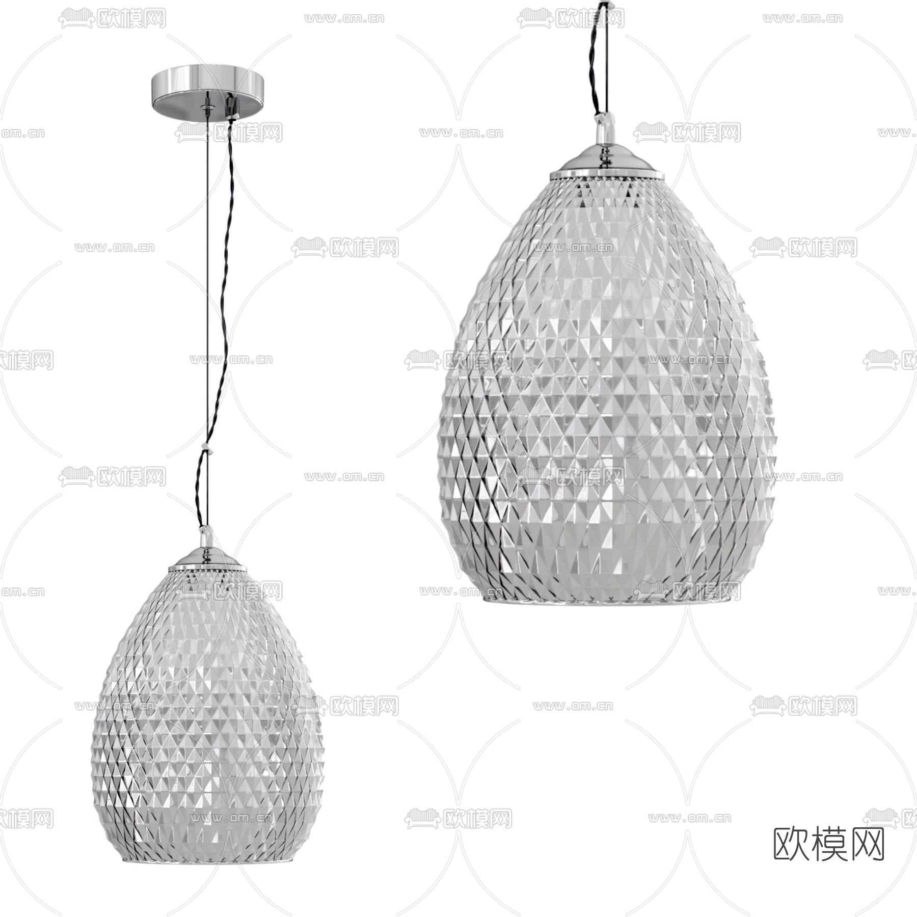 现代水晶吊灯免费3d模型下载