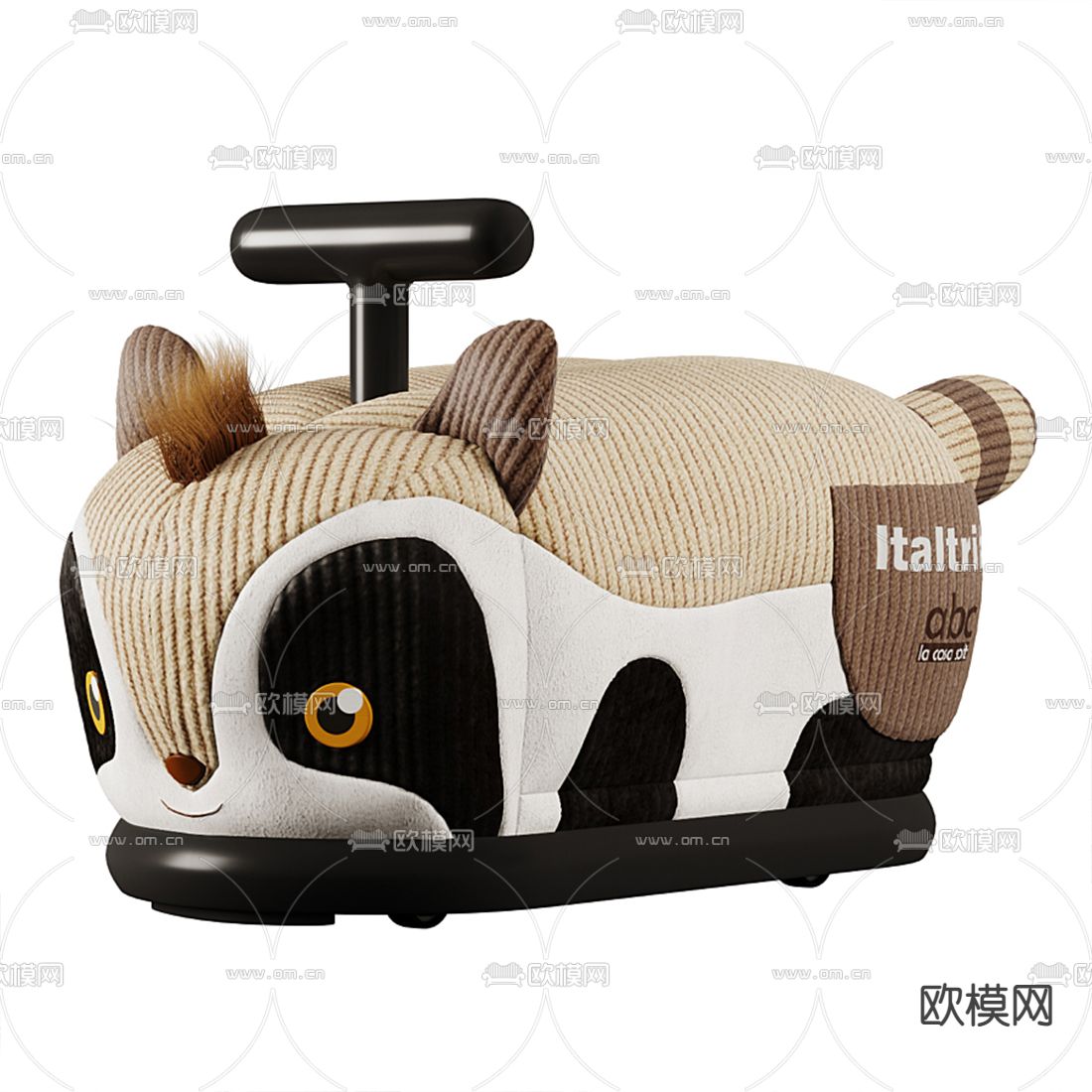 现代儿童玩具浣熊车3d模型