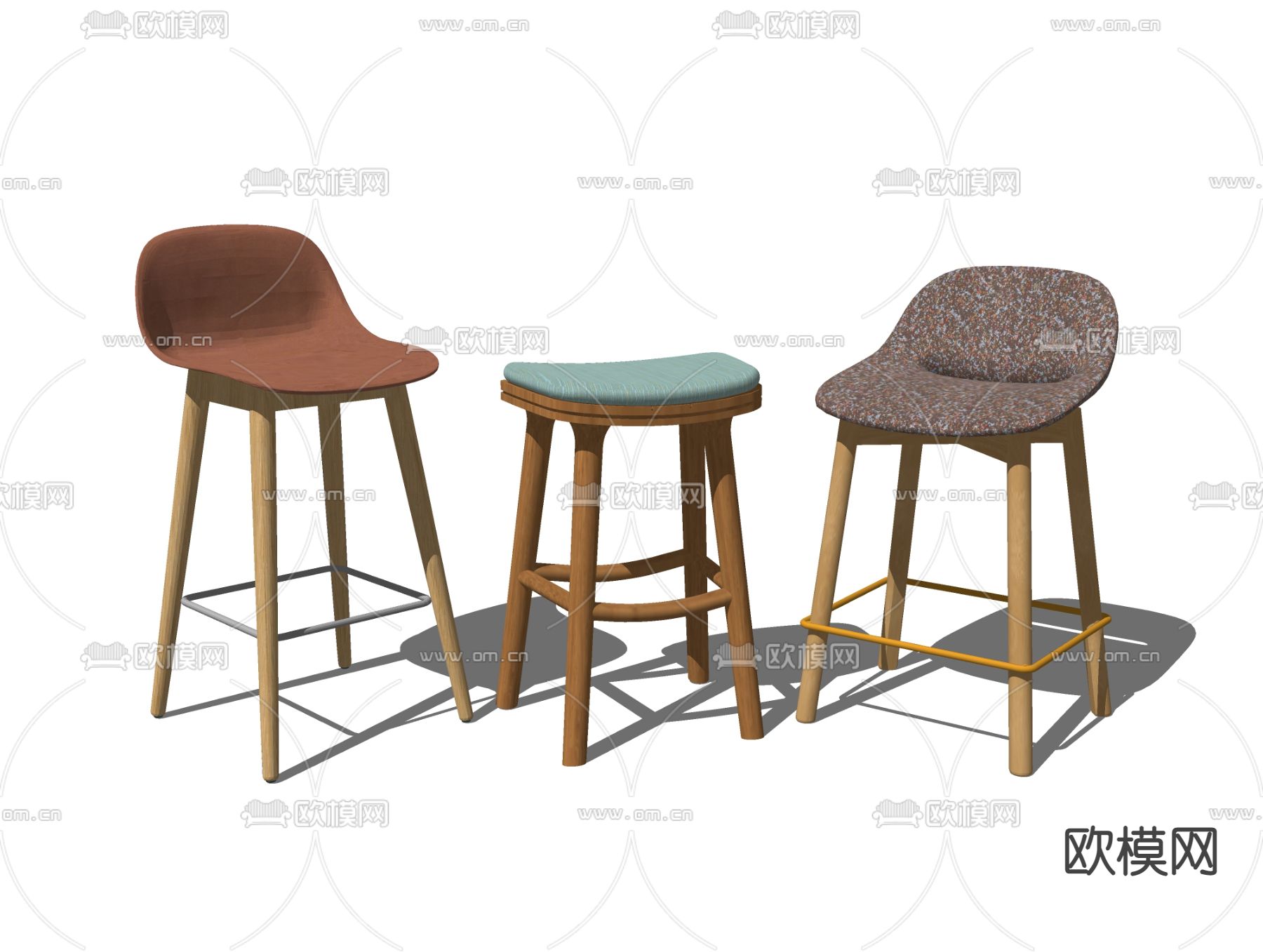 现代吧椅吧凳su模型下载（渲染图2）