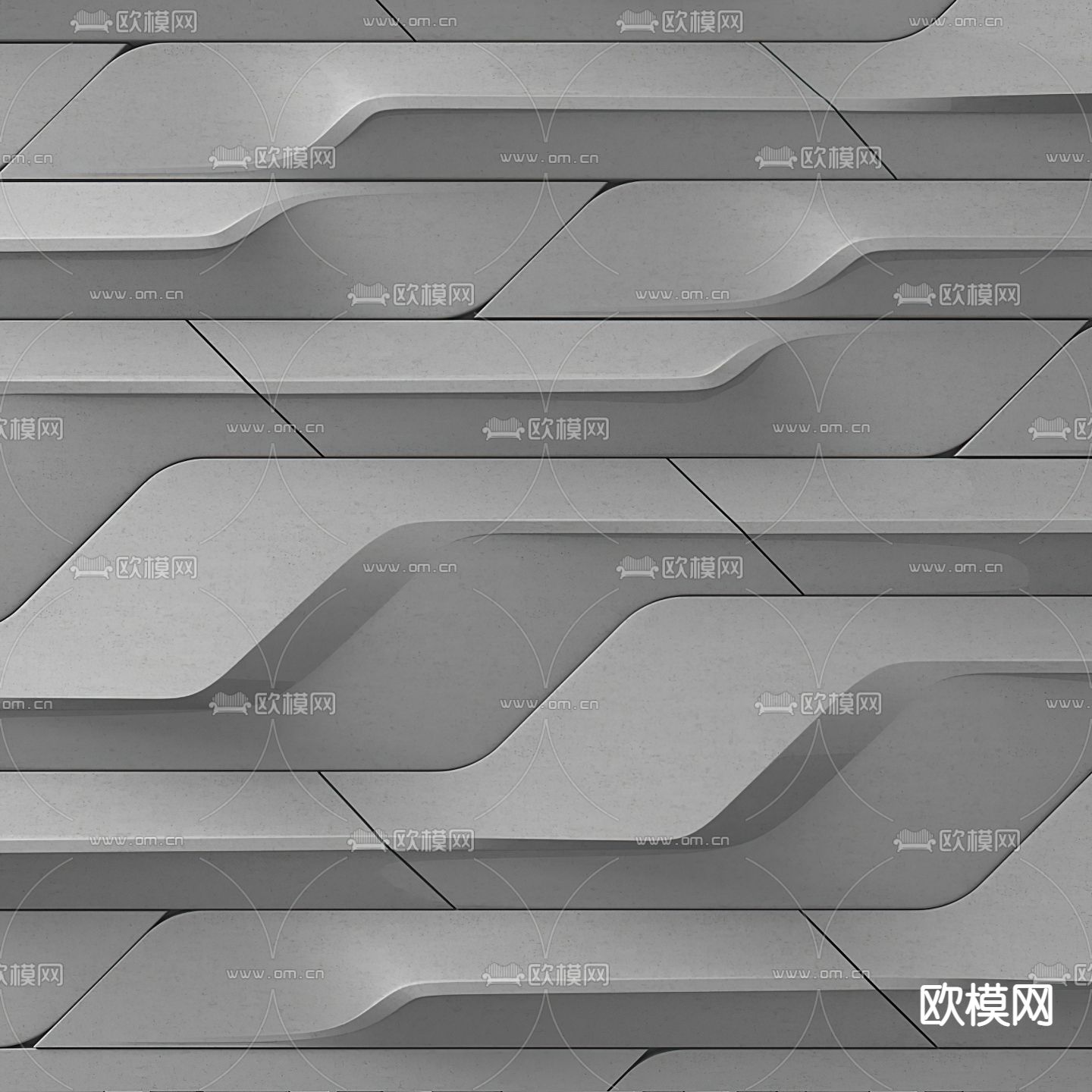 现代凹凸背景墙3d模型
