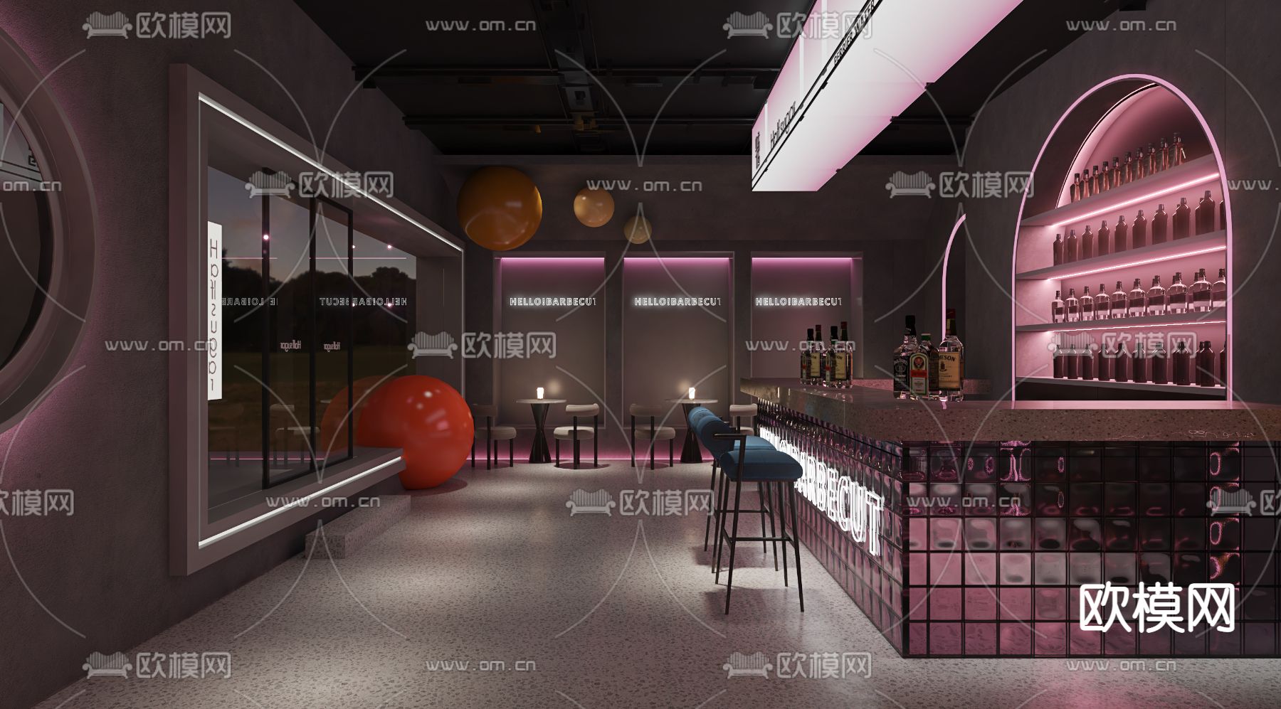 现代酒吧清吧3d模型