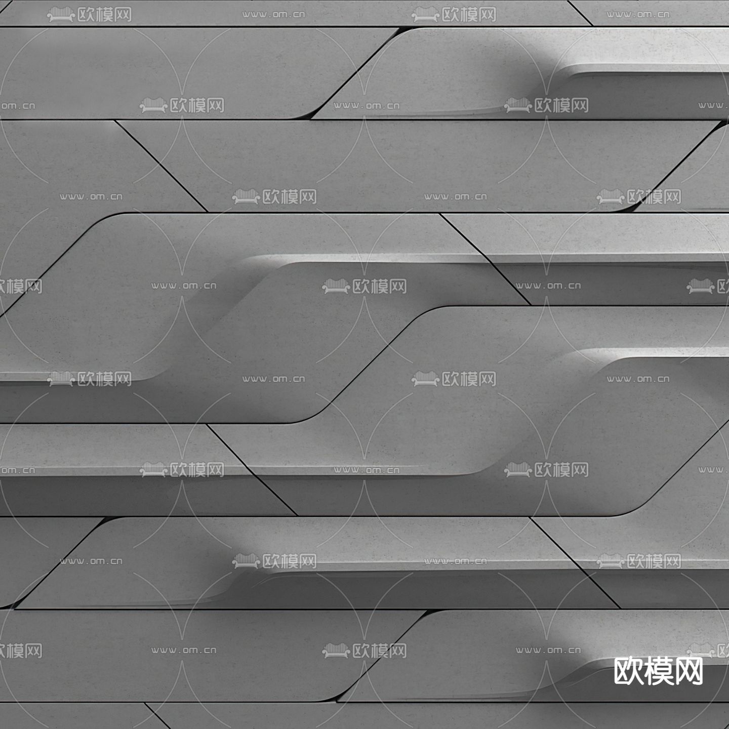现代凹凸背景墙3d模型