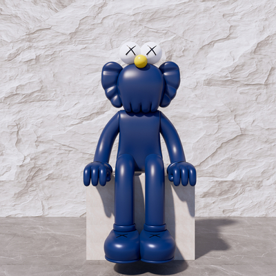  现代公仔雕塑su模型 