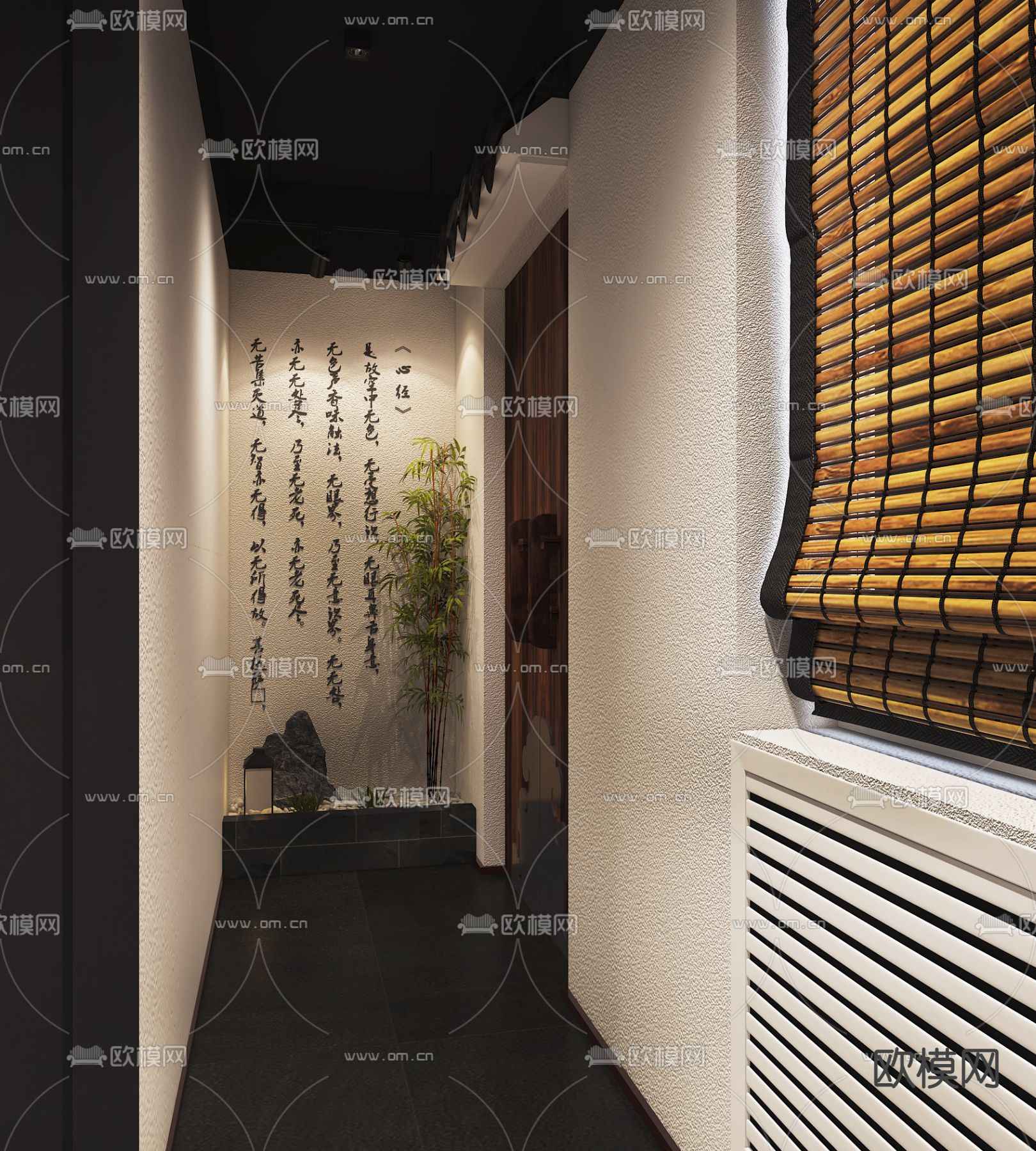 新中式剧本杀前台3d模型