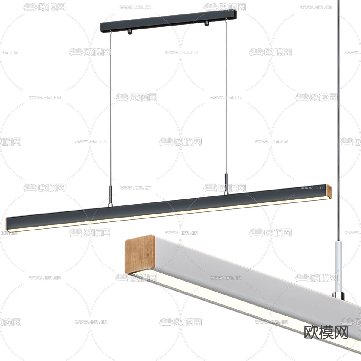 现代金属LED办公吊灯3d模型