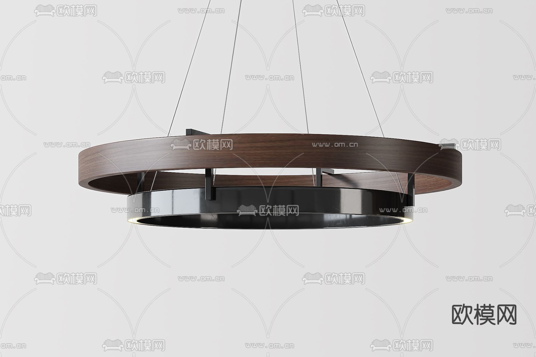 新中式环形吊灯3d模型