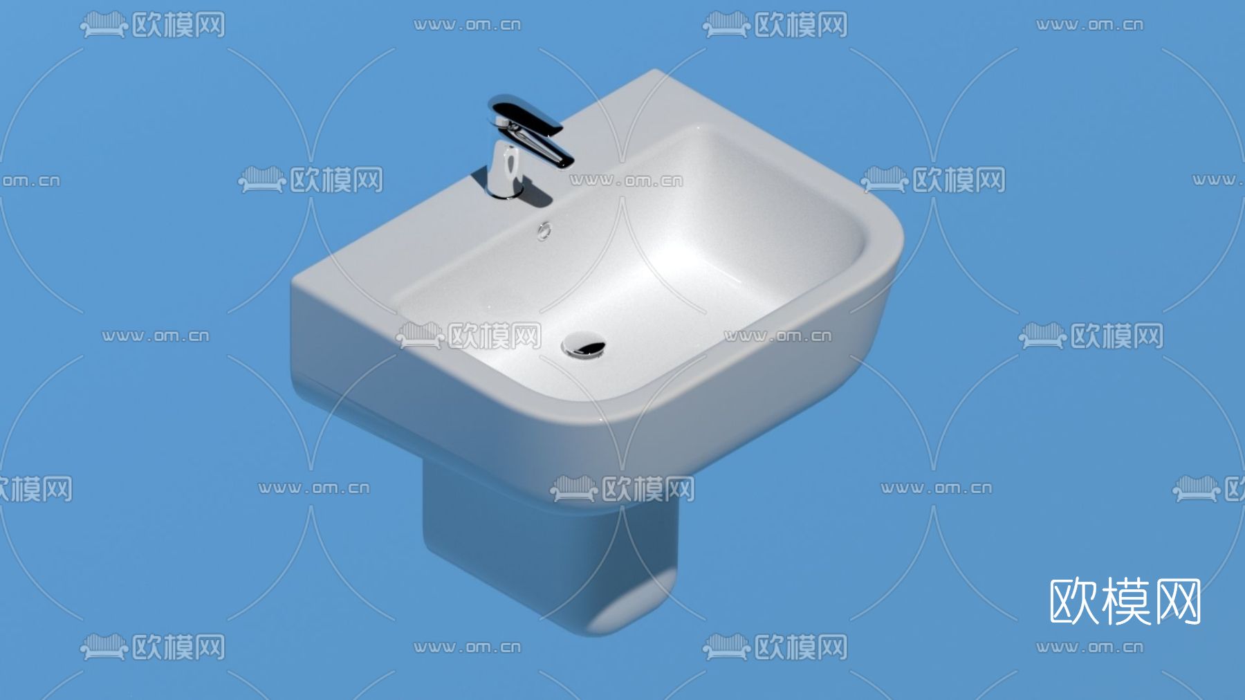 现代挂壁式洗手台免费3d模型下载
