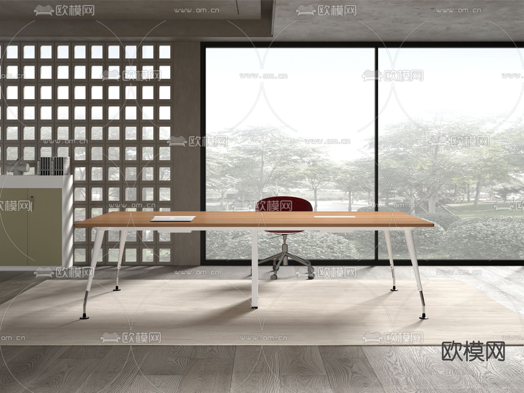 现代办公会议桌3d模型