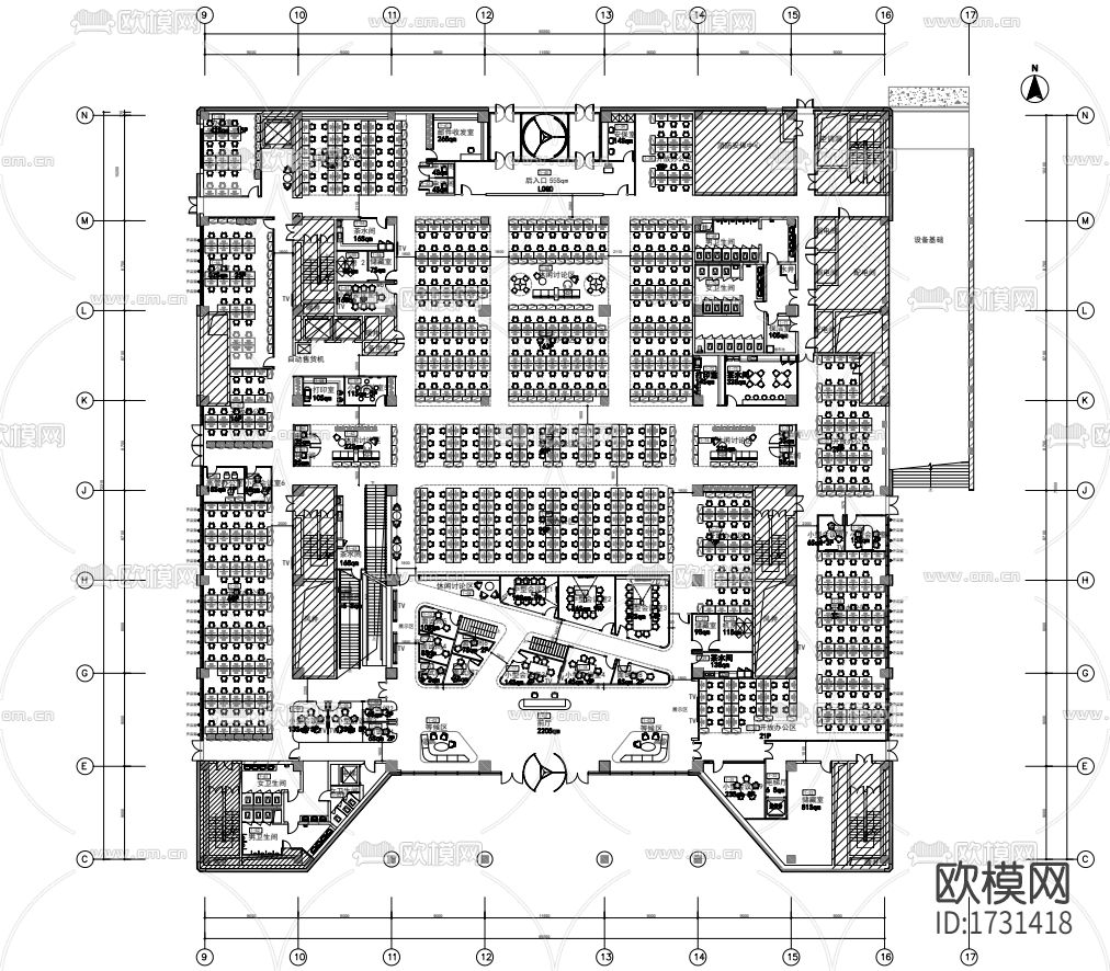办公区cad施工图