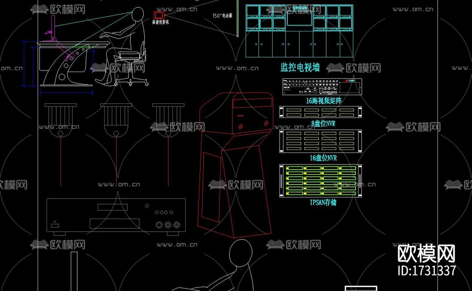 智能安防监控cad图库下载(渲染图7)