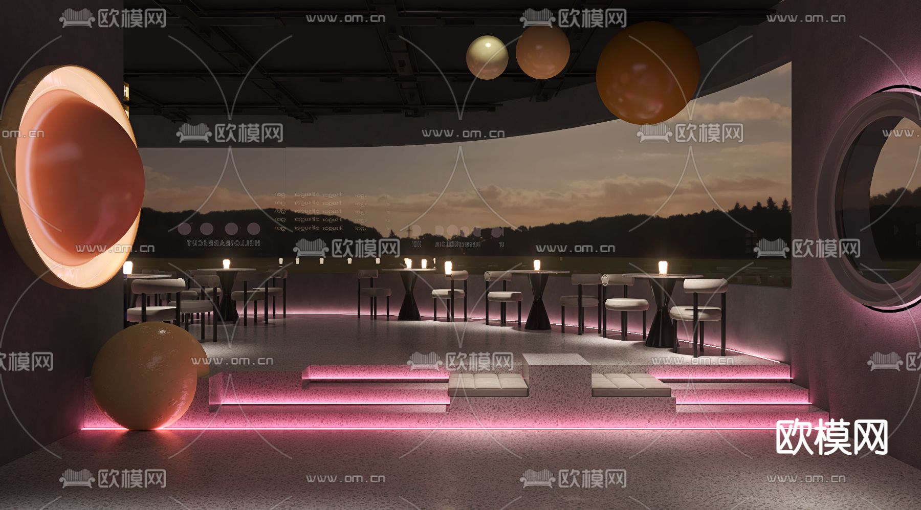现代酒吧清吧3d模型