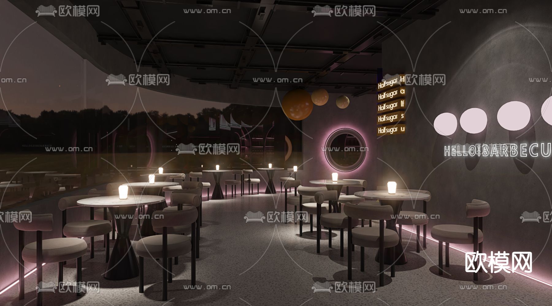 现代酒吧清吧3d模型