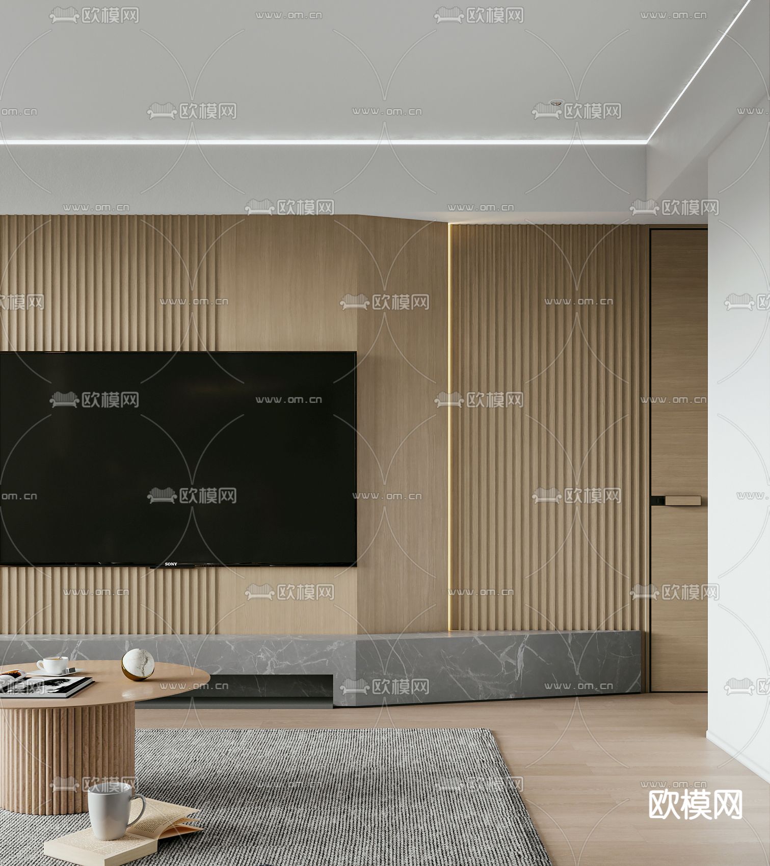 北欧客厅餐厅3d模型