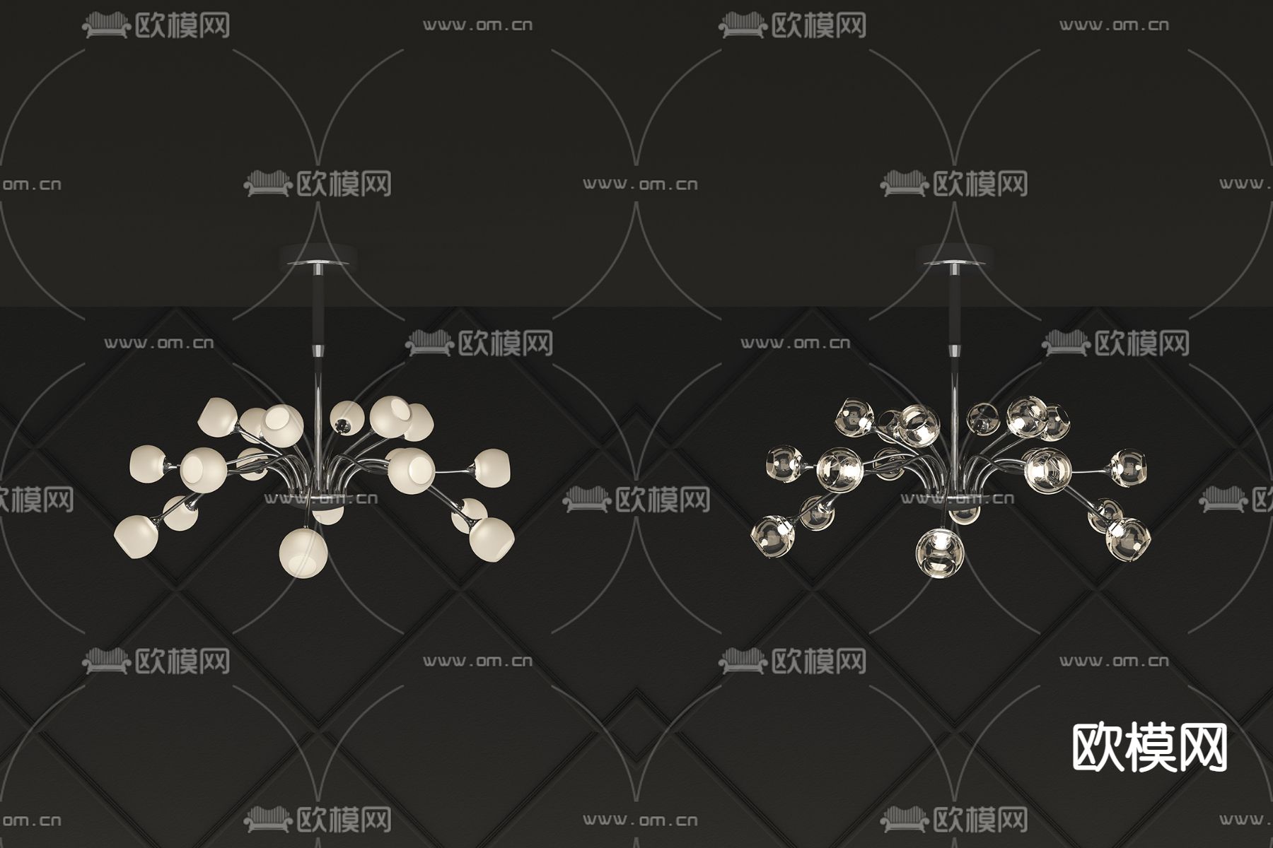 现代客餐厅吊灯免费3d模型