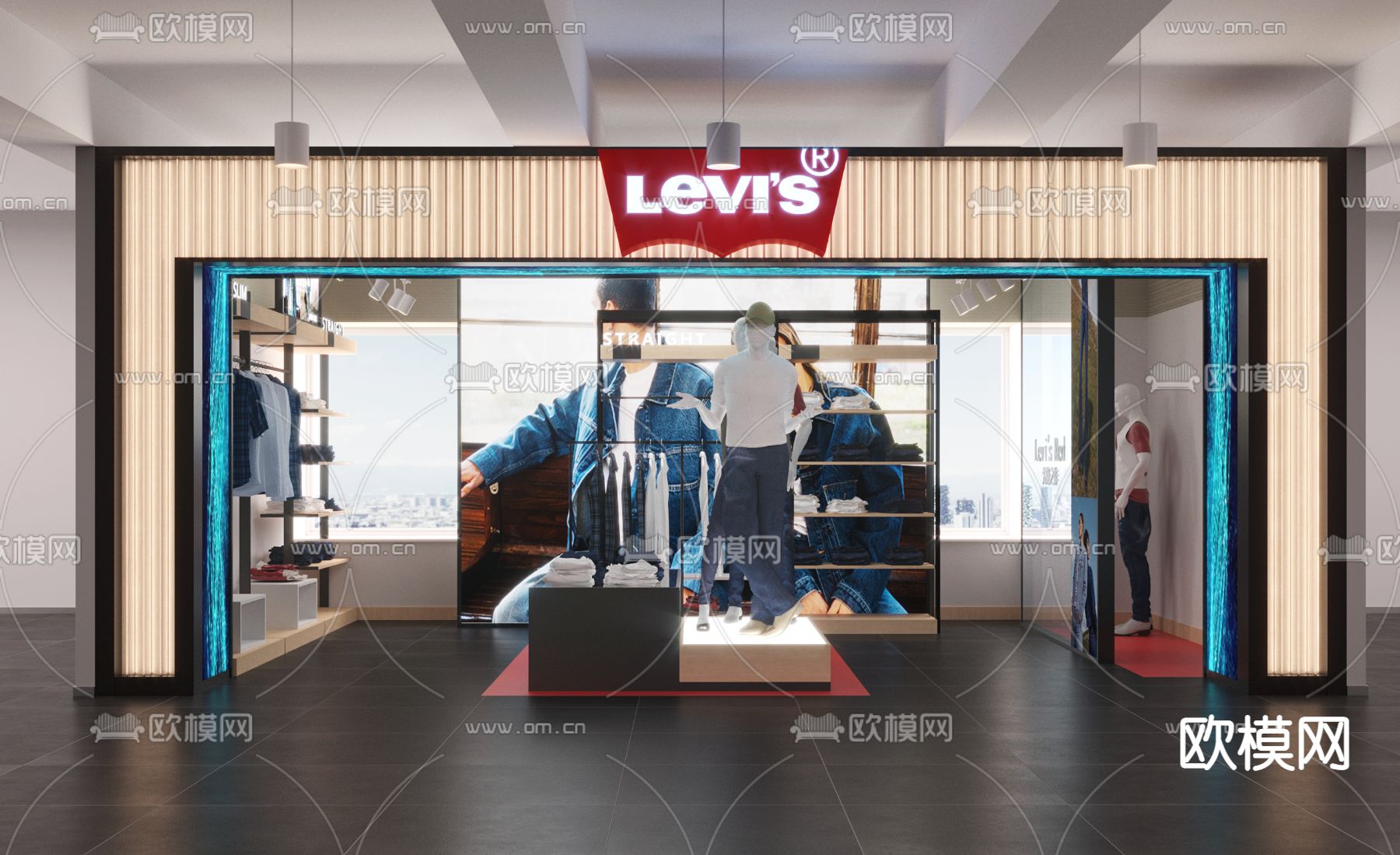 现代服装店门头3d模型