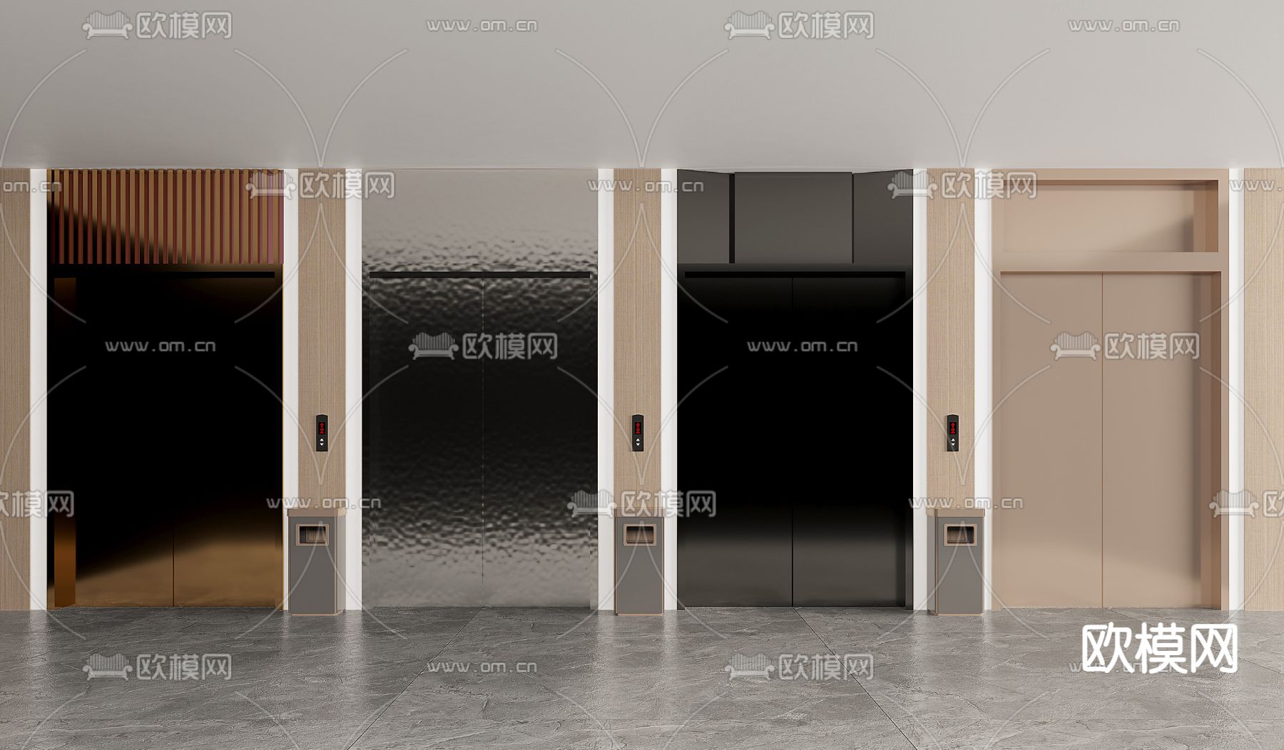现代轻奢电梯门3d模型