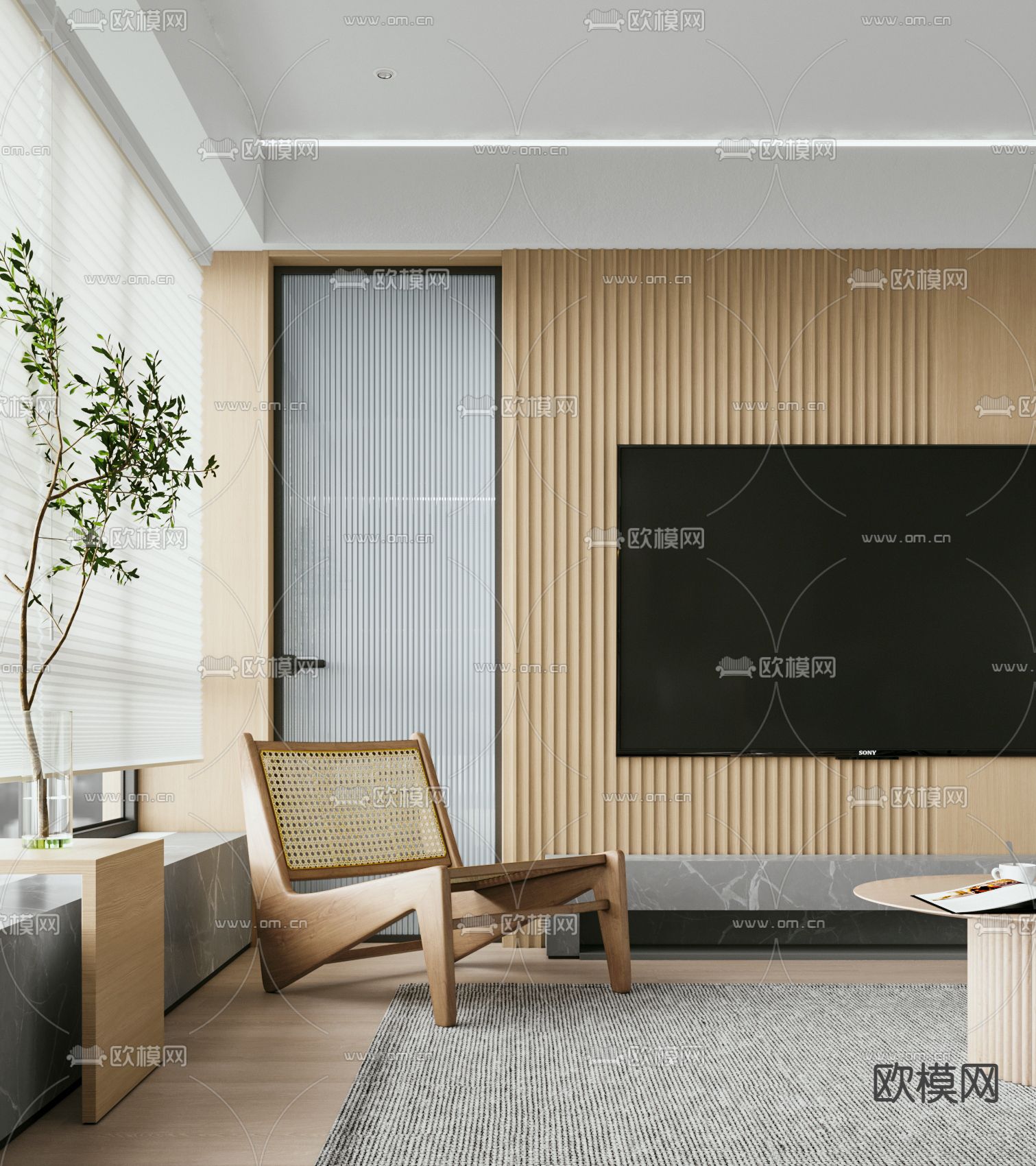 北欧客厅餐厅3d模型