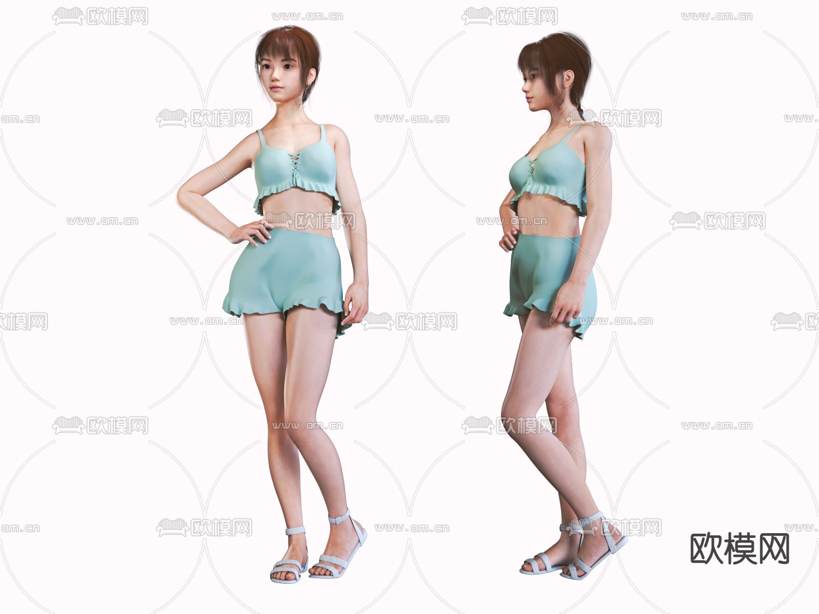 现代女人模特3d模型