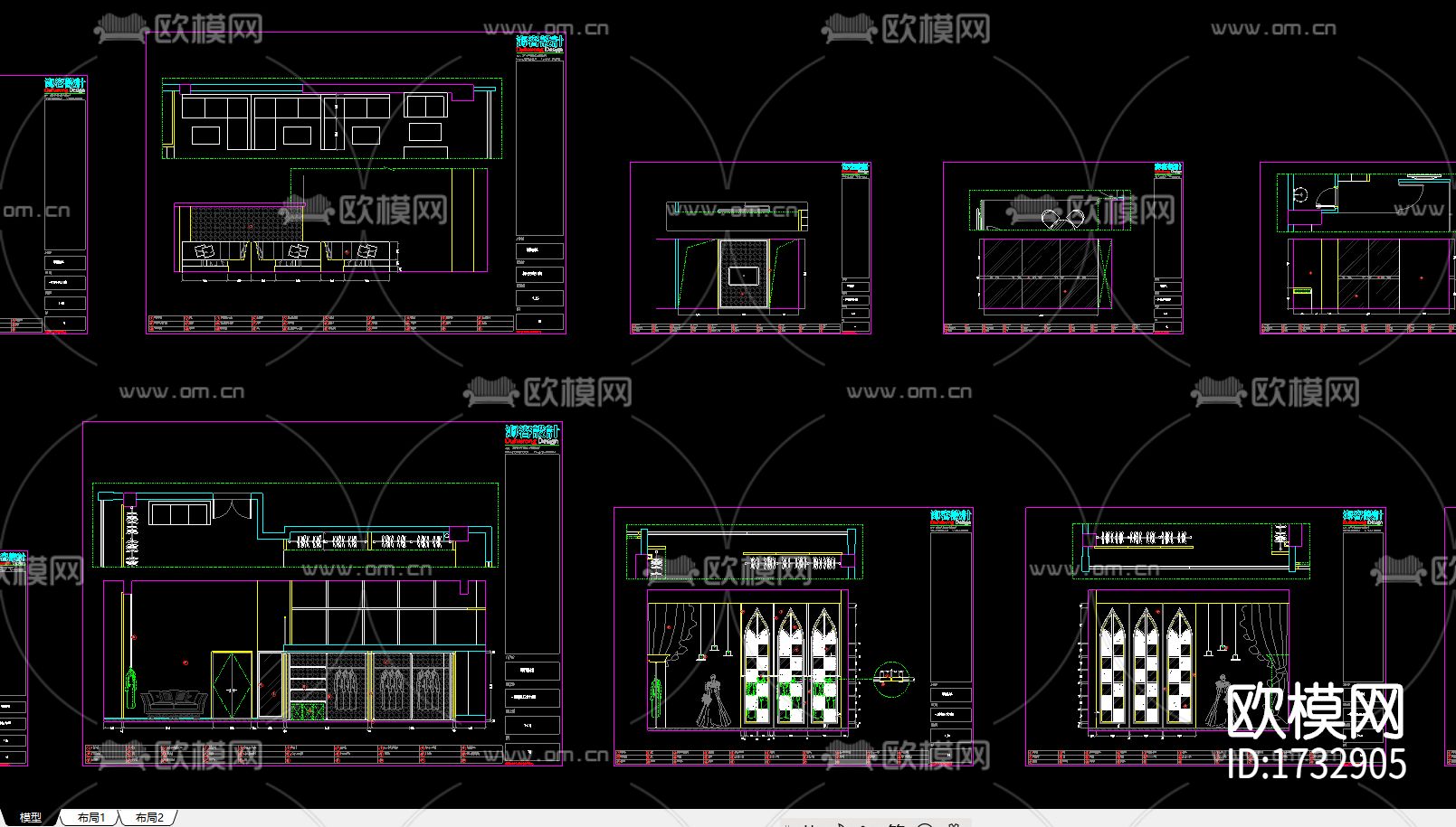 婚纱店cad施工图