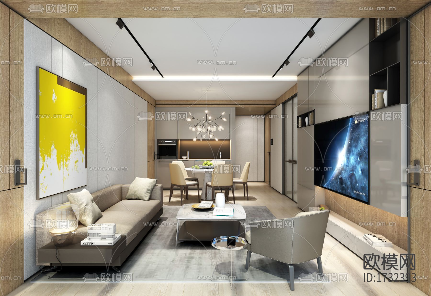 大厦公寓cad施工图下载（渲染图4）