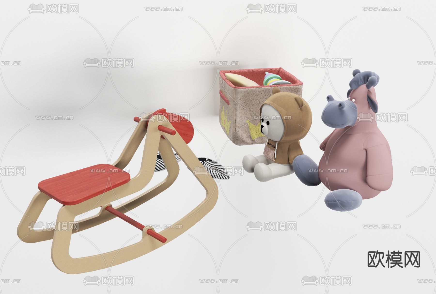 北欧儿童玩具玩偶免费3d模型下载