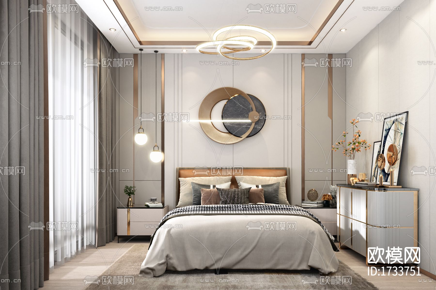 整装住宅cad施工图下载（渲染图5）