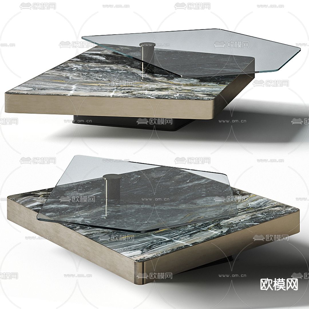现代大理石茶几3d模型