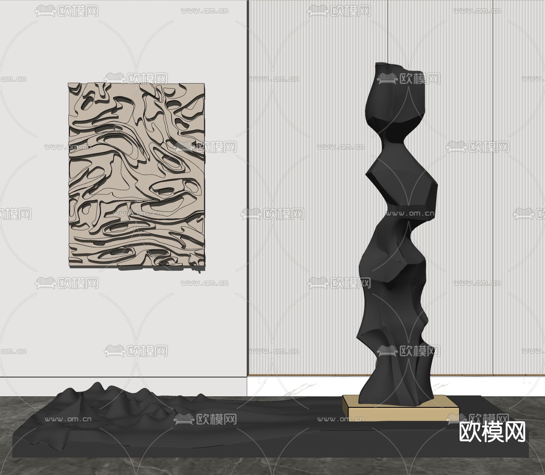 现代抽象雕塑su模型