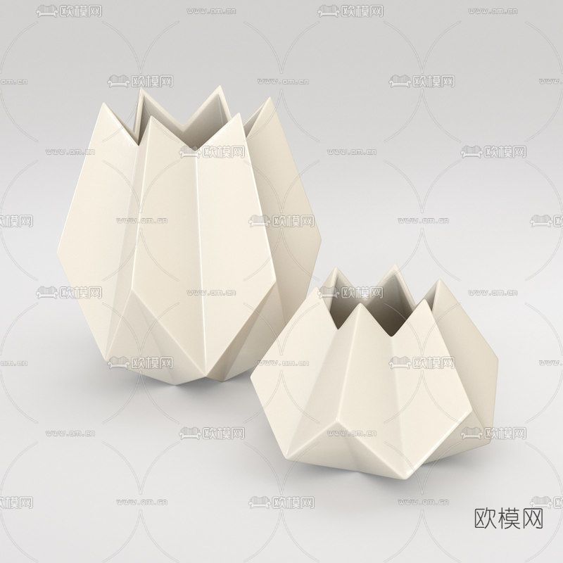 现代陶瓷花瓶免费3d模型下载