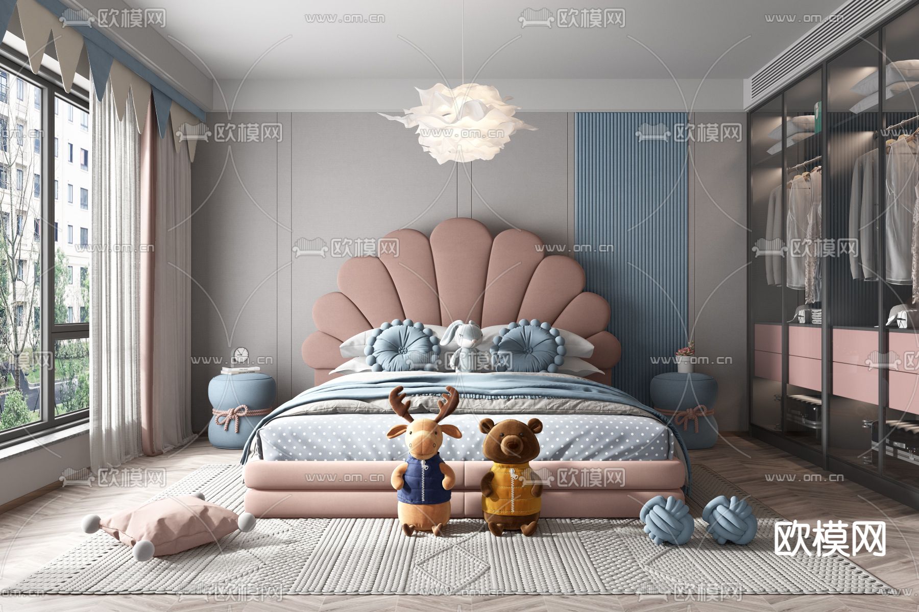 现代儿童房3d模型